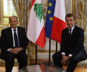 الرئيس الفرنسى يبحث مع نظيرة اللبنانى التحديات الأمنية والسياسية والاقتصادية 