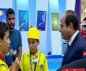 السيسي يشكر الطلاب المشاركين في أولمبياد الروبوتس ببرج العرب