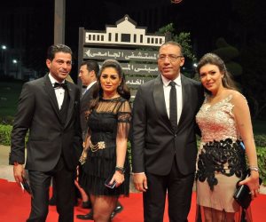 نيكول سابا وداليا مصطفى وريهام عبد الغفور ودينا في حفل جوائز السينما العربية