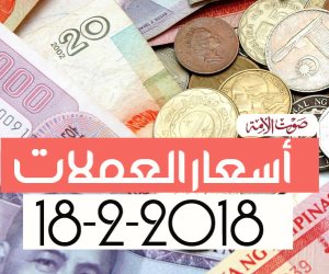 أسعار العملات اليوم في مصر الأحد 18-2-2018 بالبنوك (فيديوجراف)