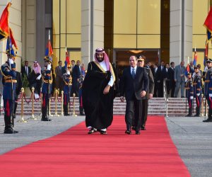 البيان المشترك لزيارة ولى العهد السعودى لمصر: رفض التدخلات الإيرانية في الشؤون العربية