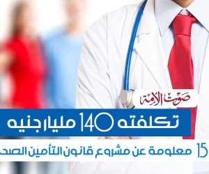 تكلفته 140 مليار جنيه.. 15 معلومة عن مشروع قانون التأمين الصحي الشامل (فيديوجراف)