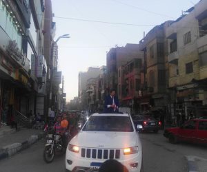 مسيرة حاشدة بالسيارات تجوب شوارع بنى سويف لتأييد الرئيس السيسى (فيديو وصور) 