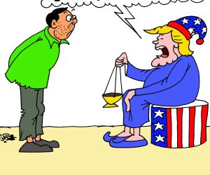 صواريخ ذكية تجلب لك الديمقراطية: «زي التجربة العراقية» (كاريكاتير)
