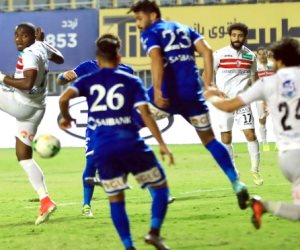 حسام حسن يحرز الهدف الأول لسموحة أمام الزمالك 