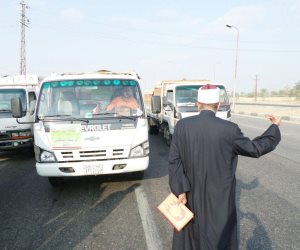 انطلاق قافلة المساعدات الثانية المقدمة من الأزهر إلى قطاع غزة (صور)