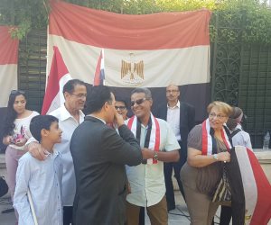 حلوة يا بلدي.. المصريون في أثينا يحتفلون بالذكرى الخامسة لثورة 30 يونيو