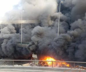 شبح النيران يحاصر «قطار جرد» مخازن الأحياء.. في الهرم كانت البداية (صور)