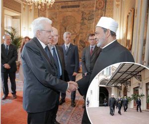 تفاصيل ما دار بين شيخ الأزهر والرئيس الإيطالي بقصر الرئاسة بـروما (صور) 