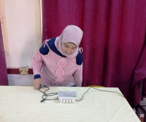 بقدرة 12 فولت بدلا من 220.. طالبة بالغربية تبتكر مشروعا لإعادى تدوير اللمبات (صور)