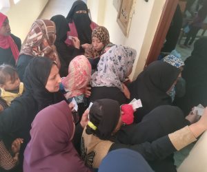 سيدات الصف يتسابقن للإدلاء بأصواتهن في الاستفتاء على التعديلات الدستورية