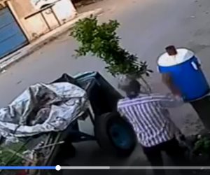الكاميرا فضحت جريمته.. سائق كارو يسرق «كولمان مياه» في عز الضهر (فيديو) 