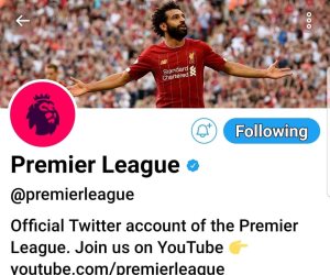 حساب الدوري الإنجليزي على تويتر يضع صورة صلاح على الغلاف