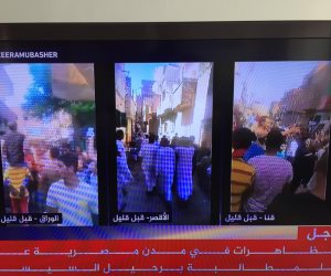 "الواد أبو أصفر عابر للمحافظات".. بث مباشر مضروب للجزيرة يكشف فبركة المظاهرات (صور)