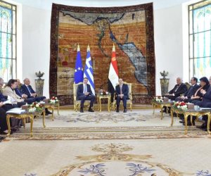 نص كلمة السيسي في المؤتمر المصري اليوناني القبرصي: نرفض استقطاع أي جزء من أراضي سوريا
