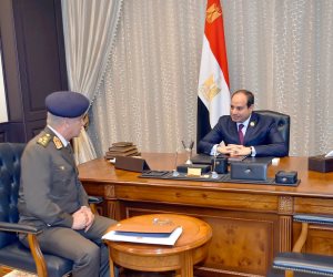 الرئيس السيسى يستقبل الفريق أول محمد زكى وزير الدفاع