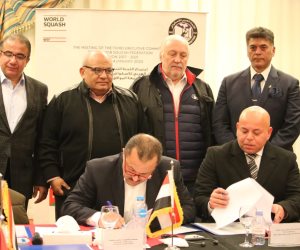 توقيع عقد إقامة بطولة مصر العربية الدولية للاسكواش بنادى مدينتى (فيديو وصور)