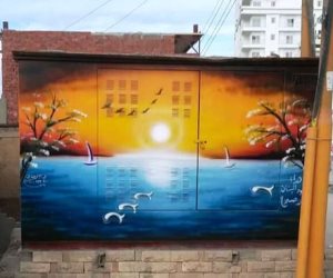 بإيد شبابها.. لوحات فنية تزين أكشاك الكهرباء بشوارع المحروسة (صور)