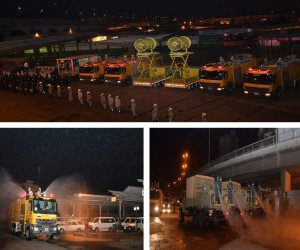القوات المسلحة تقوم بأعمال التطهير والتعقيم الوقائى لموقفى عبود والمظلات