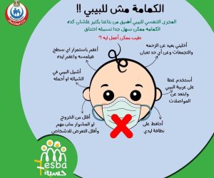 الصحة تحذر من ارتداء الأطفال حديثى الميلاد كمامات كورونا.. انفوجراف