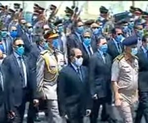 الرئيس السيسي يتقدم الجنازة العسكرية للفريق محمد سعيد العصار (فيديو وصور)