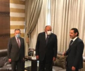 «شكري» يبحث الأوضاع السياسية اللبنانية مع رؤساء الوزراء السابقين (صور)