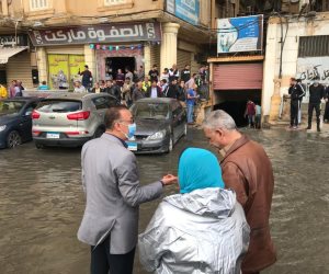 محافظة الاسكندرية توضح حقيقة غرق شوارع سموحة في مياه الأمطار (صور)