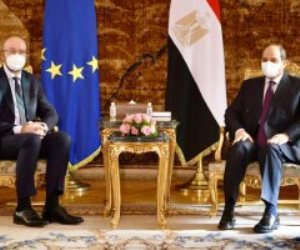 الرئيس السيسى ورئيس المجلس الأوروبي يتوافقان علي إقامة "منتدى للحوار" لمواجهة التطرف