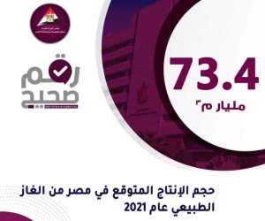 «فيتش» تتوقع أعلى معدلات إنتاج للغاز في مصر بـ73.4 مليار م³ خلال 2021