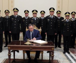 وزير الداخلية في القصر الجمهوري لتسجيل كلمة للرئيس في احتفالات الشرطة (فيديو)