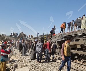 الصحة: 91 مصابا و32 وفاة في حادث تصادم قطاري سوهاج
