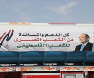 مساعدات مصرية فى طريقها لقطاع غزة بتوجيه من الرئيس السيسي