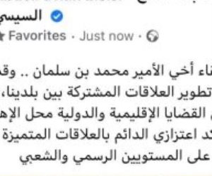 الرئيس السيسى بعد لقاء "بن سلمان": أؤكد اعتزازي الدائم بالعلاقات المتميزة بين مصر والسعودية