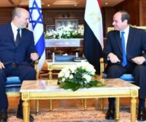 الرئيس السيسي يؤكد خلال لقاء رئيس وزراء إسرائيل دعم مصر لجهود تحقيق السلام الشامل