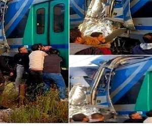 إصابة 33 مسافرا فى حادث تصادم قطارين بتونس