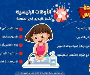 ما هي الأوقات التي يحتاج فيها طلاب المدارس غسل اليدين؟ .. الصحة تجيب 