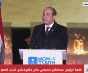 الرئيس السيسى: أسعى وشباب مصر لعالم يعمه السلام والمحبة والتآخى