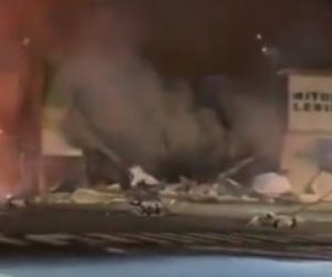 انفجار هائل فى نيويورك إثر اصطدام شاحنة وقود بمبنى بلونج آيلاند.. فيديو
