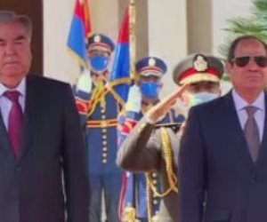 الرئيس السيسى يستقبل رئيس طاجيكستان بقصر الاتحادية