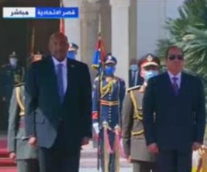 مراسم استقبال رسمية لرئيس مجلس السيادة السودانى بقصر الاتحادية