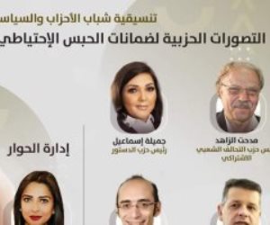 صالون تنسيقية شباب الأحزاب ينظم جلسة نقاشية بعنوان: "التصورات الحزبية لضمانات الحبس الاحتياطى فى الحوار الوطنى"