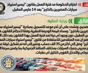 14 مارس المقبل.. انتهاء العمل بقانون «تيسير استيراد سيارات المصريين بالخارج»