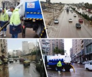 الأمطار تضرب الإسكندرية لليوم الثانى.. الصرف الصحى" تنشر 150 سيارة شفط لنزح المياه من الشوارع