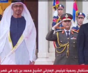 الرئيس السيسى يرحب بالشيخ محمد بن زايد بضيف مصر العزيز