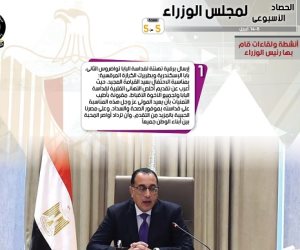 تعرف على نشاط الحكومة الأسبوعي (إنفوجراف)