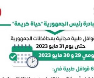 اليوم وغدا..  " الصحة " تطلق 6 قوافل طبية ضمن مبادرة حياة كريمة بالمحافظات