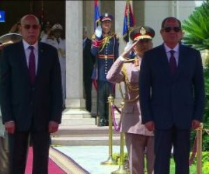 مراسم استقبال رسمية للرئيس الموريتانى داخل قصر الاتحادية