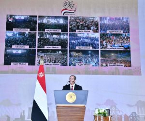 صور لحظة إعلان الرئيس السيسى الترشح لانتخابات الرئاسة تلبية لنداء المصريين