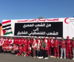 الهلال الأحمر المصري يعلن تسلم نظيره الفلسطيني 81 شاحنة مساعدات إنسانية