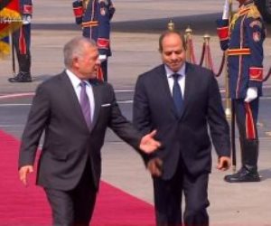 الرئيس السيسي يستقبل العاهل الأردني الملك عبدالله الثاني